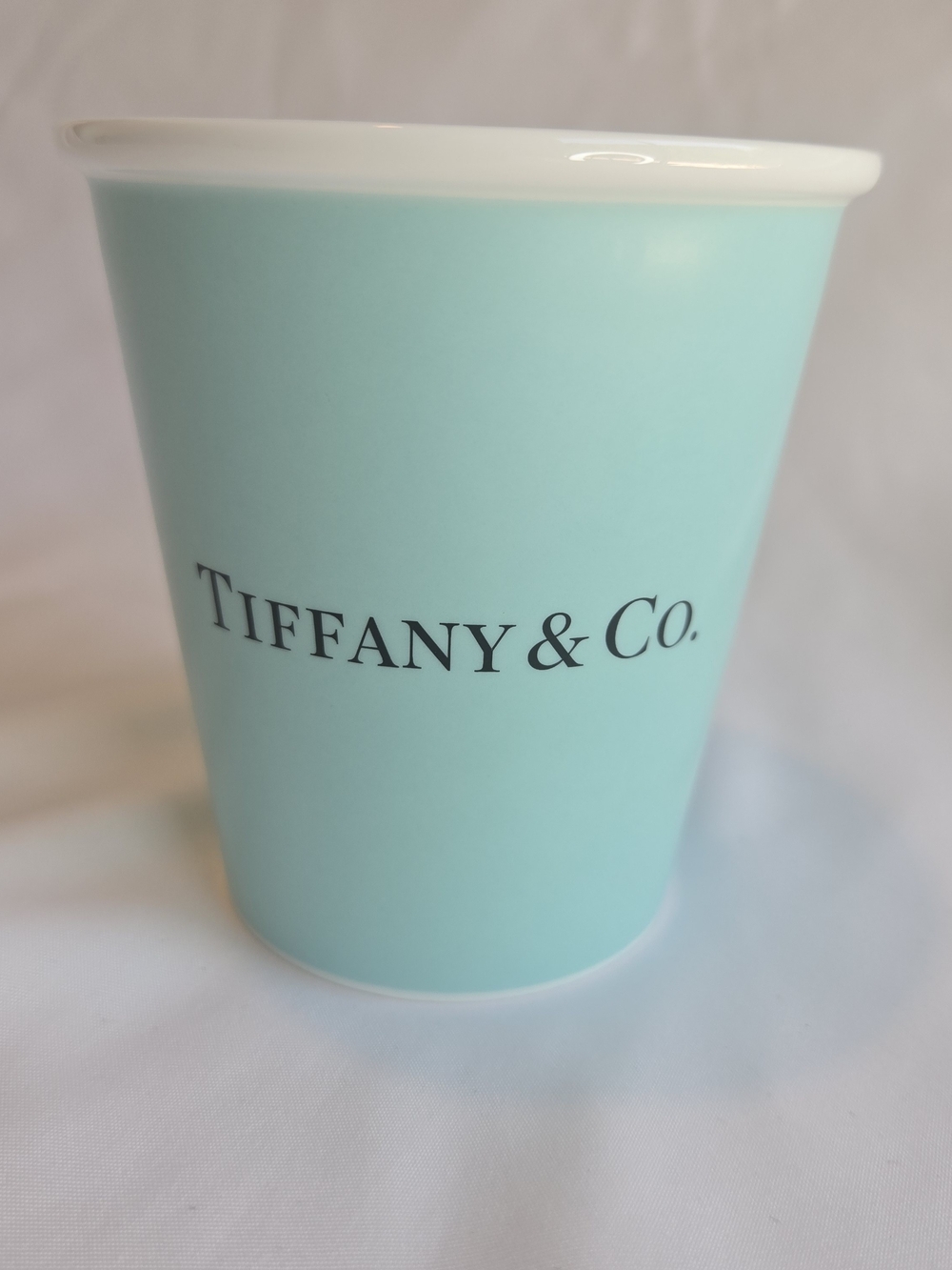Tiffany & Co. Everyday Objects Fine Bone China Blue Paper Cup 10 oz Numbered